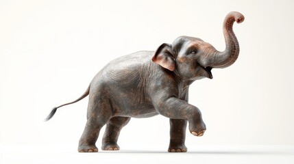 Obraz premium A studio setting is where a muscular anthropomorphic elephant unleashes a powerful fist pump