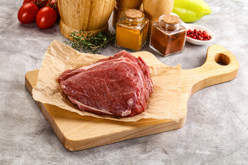Raw beef piece for cooking
