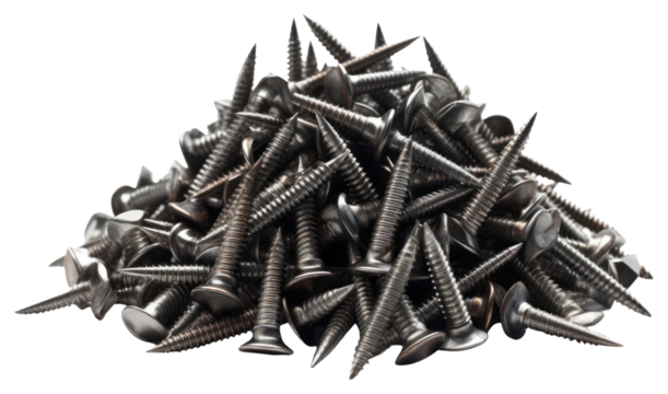 PNG Metal nails white background machine screw.