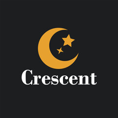 Crescent Elegant Monoline Moon Logo Design.