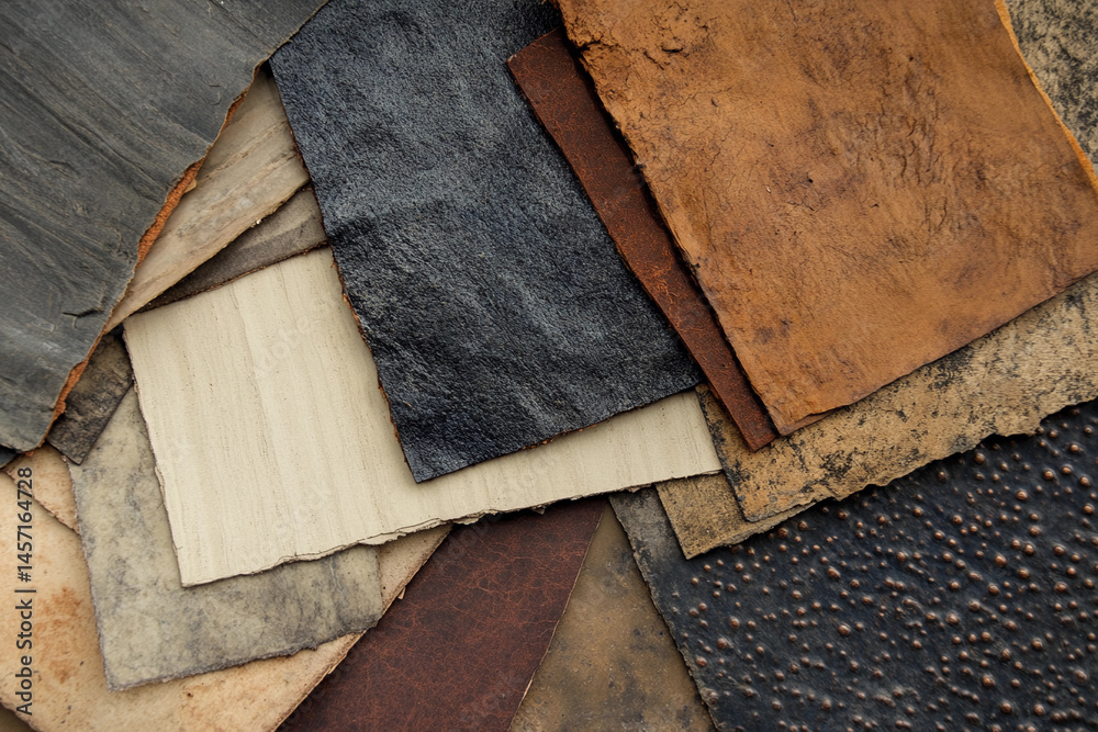 Poster Variety of natural and engineered materials for design projects Generative AI