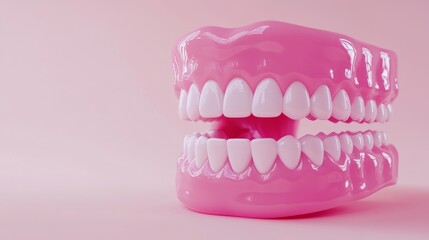 Naklejka premium In a close-up view, the dental model showcases the precise anatomy of human teeth and the surrounding gums