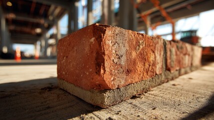 Fototapeta premium Single brick in industrial construction site