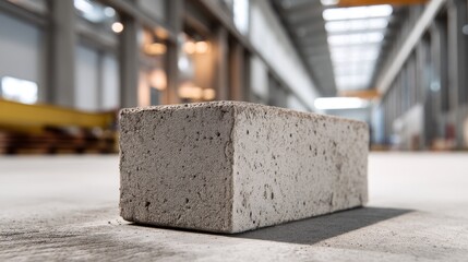 Single brick in industrial construction site