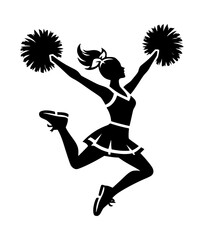 Jumping Cheerleader Silhouette Icon Design