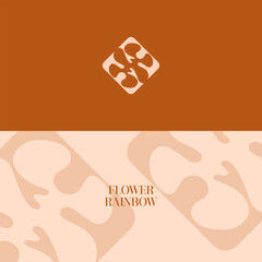 Abstract Floral Logo Design in Earth Tones Minimalist Vector Emblem
