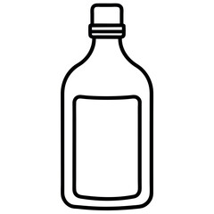 Clean line vector of a dental rinse bottle – modern mouthwash design on white