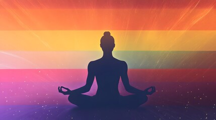 Peaceful urban meditations mindfulness practice illustrated in digital art silhouettes