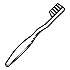 Vector line art of toothbrush – elegant thin outline for health and hygiene