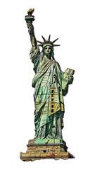 PNG Statue of Liberty shape collage cutouts statue landmark liberty.