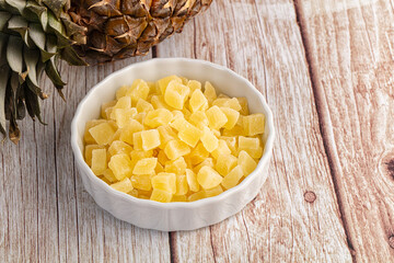 Dry yellow sweet pineapple candy