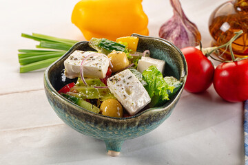 Greek salad with feta cheese