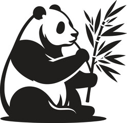 Cute panda black silhouette vector illustration isolated on white background © Sumaiya