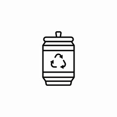 aluminum can recycle icon sign vector