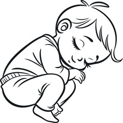 Peaceful Baby Sleeping Icons for Designers

