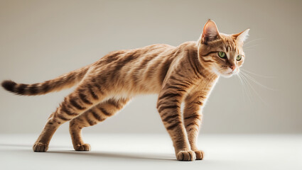 Majestic Ginger Cat in a Studio Setting A Stunning Portrait of Feline Elegance