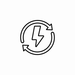 arrows circle lightning icon sign vector