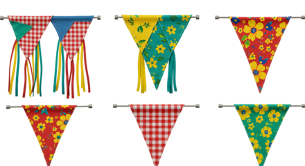 Bandeirinhas com estampas típicas (sem fundo)