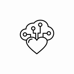 brain heart icon sign vector