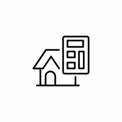 calculator house roof icon sign vector