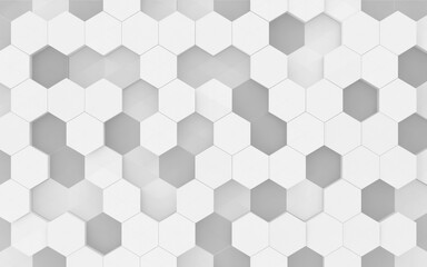 Minimalist White Hexagonal Pattern with Subtle Shadow Depth