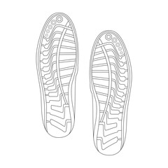 Shoes doodle vector illustration, Hand drawing shoes, Bottom view clipart, outline sport shoes, Shoe sketch, Sneakers vector, Sports wear, Shoes outline illustration and vector drawing, Shoe isolated.