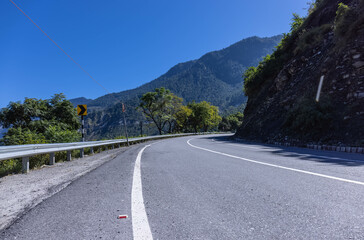 Fototapeta premium Highway roads on hills. Travel concept.
