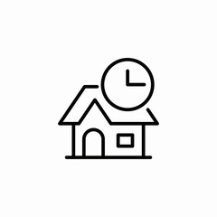 clock home time icon sign vector