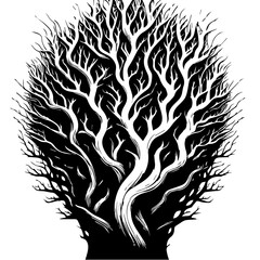 Black Tree Branch Silhouettes Bare Branch Vector Illustrations