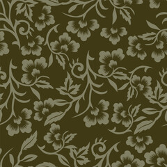 Elegant trendy vector ditsy floral seamless pattern design of beautiful abstract flowers and leaves. Foliage repeat texture background. Suitable for wallpaper, surface printing and textile