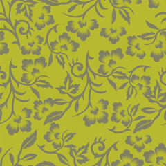 Elegant trendy vector ditsy floral seamless pattern design of beautiful abstract flowers and leaves. Foliage repeat texture background. Suitable for wallpaper, surface printing and textile