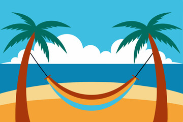 tropical beach with palm trees