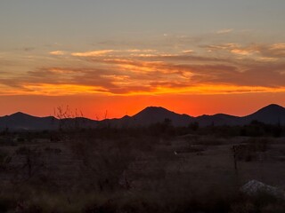 sunset in the mountains