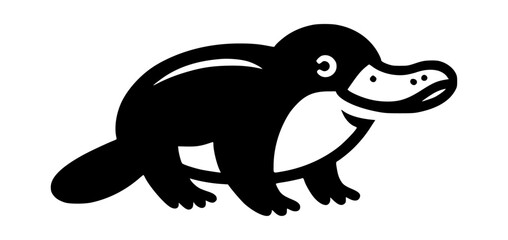 Obraz premium Platypus Black Icon Logo