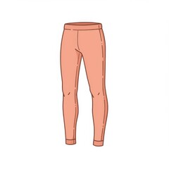 Peach-Colored Slim-Fit Pants Illustration