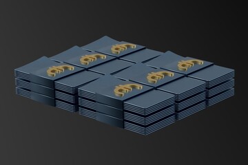 Euro Stack of Banknotes. 3d illustraton. 