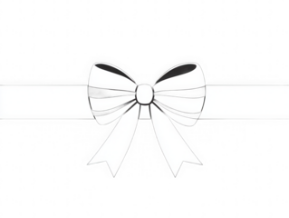 White ribbon and band illustration on transparent background