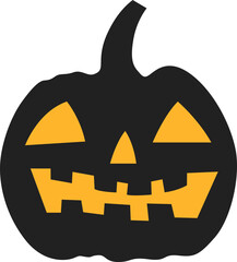 A playfully spooky jack-o'-lantern radiates Halloween cheer with its bright, orange face cut into a black pumpkin canvas.  