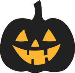 A friendly, smiling jack-o'-lantern cutout on white, a symbol of spooky celebrations and Halloween fun.