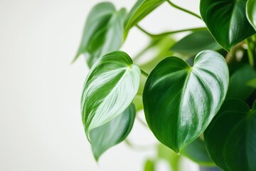Close-up view of vibrant houseplant leaves.