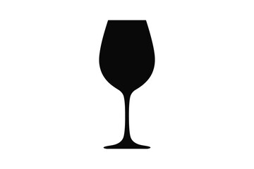 Wine glass silhouette vector art black and white