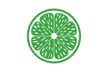 Fresh green lime slice illustration vector graphic