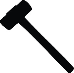 Silhouette of a Hammer – Essential Hand Tool for Construction, Carpentry, and Demolition – Minimalist Black Design for Industrial, Woodworking, and Home Repair Applications