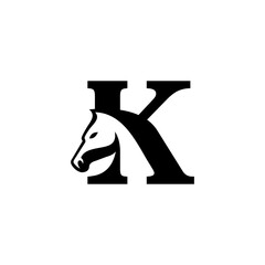 letter K horse logo