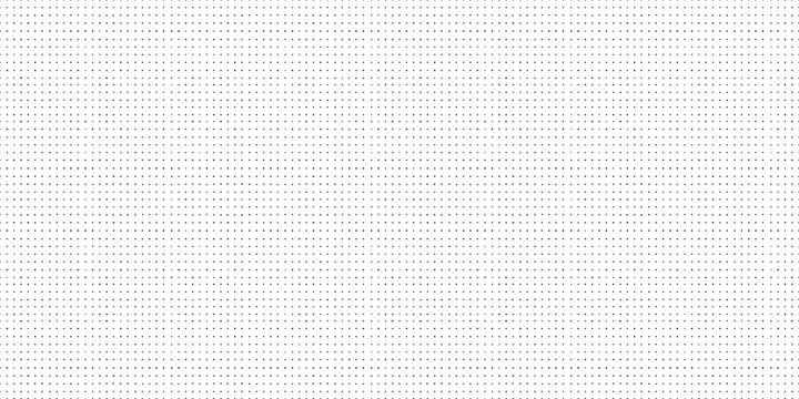 Seamless bullet dot pattern with small black dots on a clean white background. Horizontal grid layout perfect for notebook paper, graph paper designs. Drag to swatches panel to use