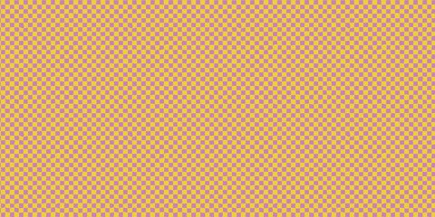 Horizontal seamless pattern background with pink and yellow checker grid. Hand drawn playful texture with irregular squares. Great for textiles, packaging, decor. Drag to swatches panel to use