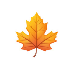 Obraz premium Vibrant autumn leaf in warm orange hue PNG on a transparent background 
