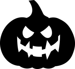 Spooky jack-o'-lantern with a sinister grin and sharp teeth, perfect for adding a touch of Halloween fright to any spooky season design.