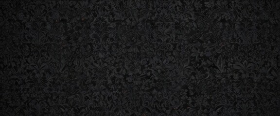 Fototapeta premium Seamless black gothic wallpaper, intricate floral damask pattern , textile, luxury