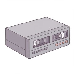 Obraz premium Grey Cassette Player Illustration